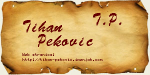 Tihan Peković vizit kartica